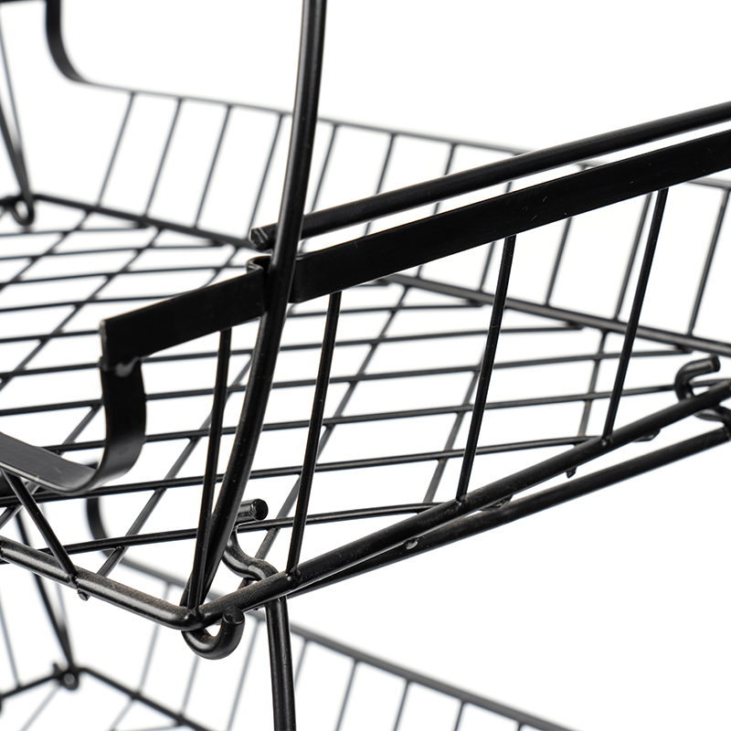 IV-Tier Stackable Fructus & Vegetabilis Basket cum Rolling Currus