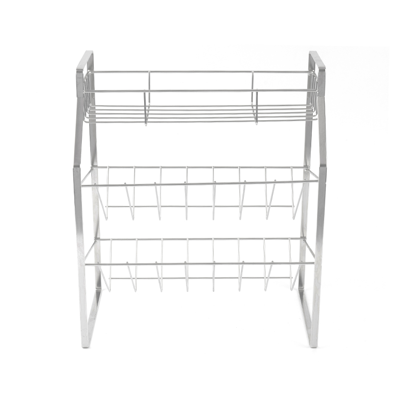 III-Tier Black Spice Rack cum Wall monte ad coquina