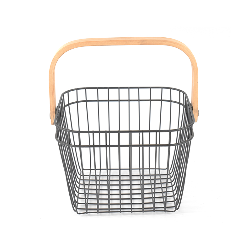 Metallum Mesh Basket cum ligneo manubrium at