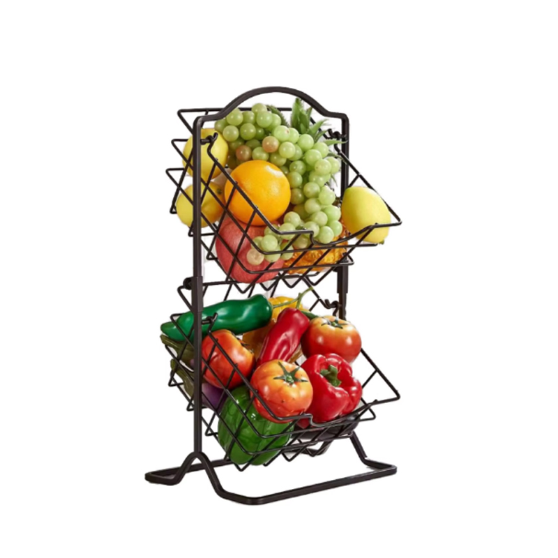2-Tier Metal Fructus Basket pro coquina Counter